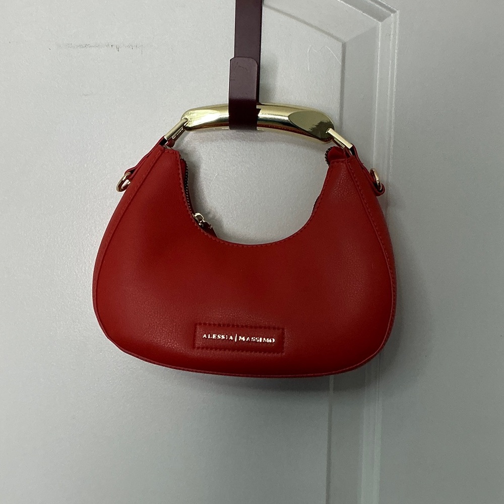 Alessia Massimo Orange Leather Women's Bag #844